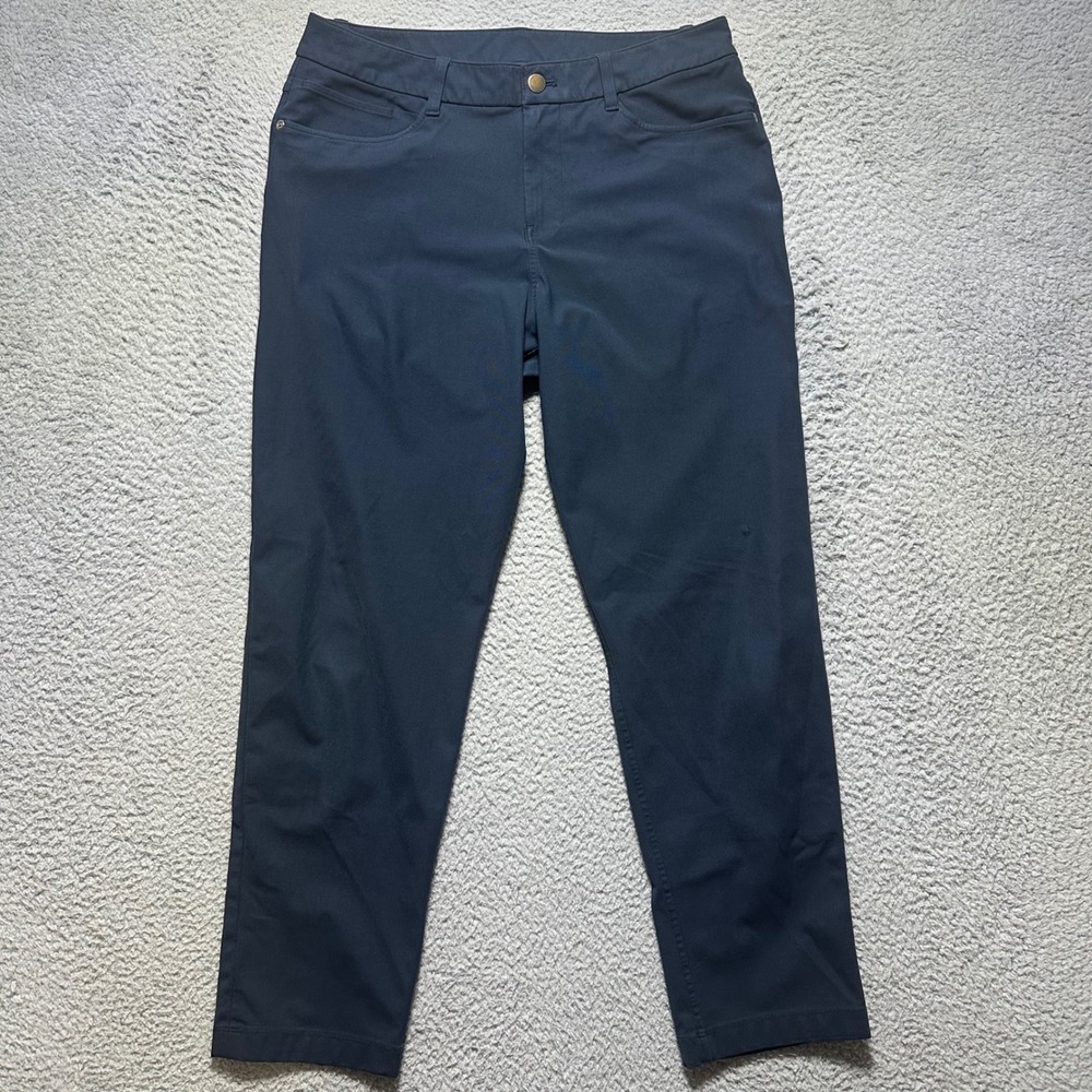 Lululemon Commission Pant Slim Warpstreme Navy Blue‎ Mens Size 31 LM5ACHS